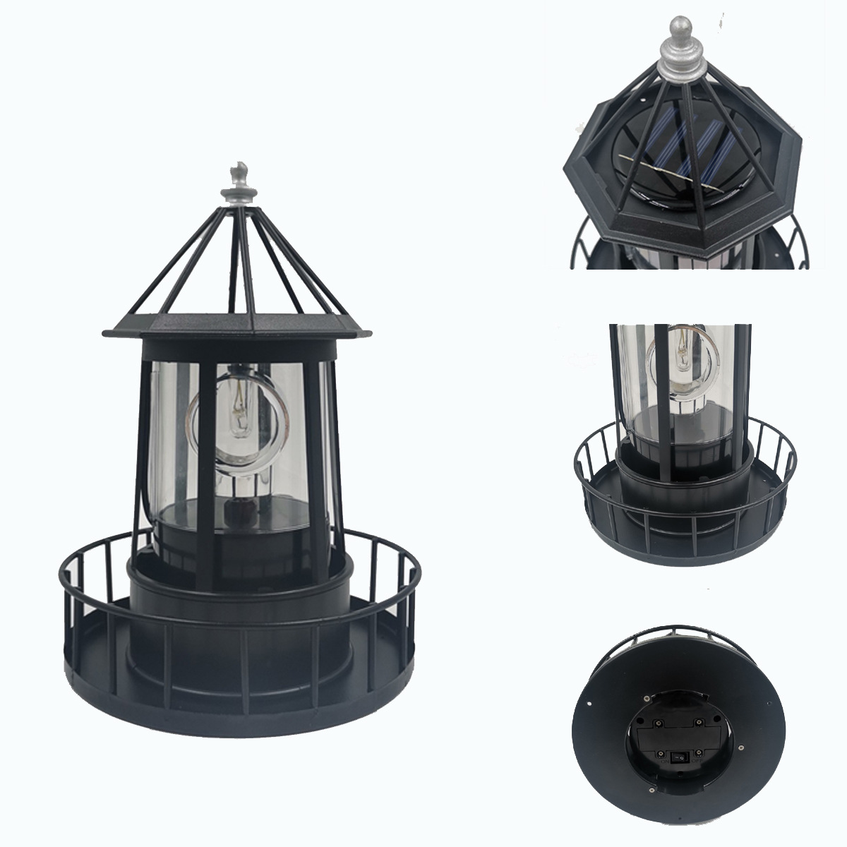 Solar-Leuchtturm Für Den Garten – 21 X 15 Cm, Rotierend, IP44 Wasserdicht | Dekorative Außenleuchte Für Zaun, Terrasse & Hof