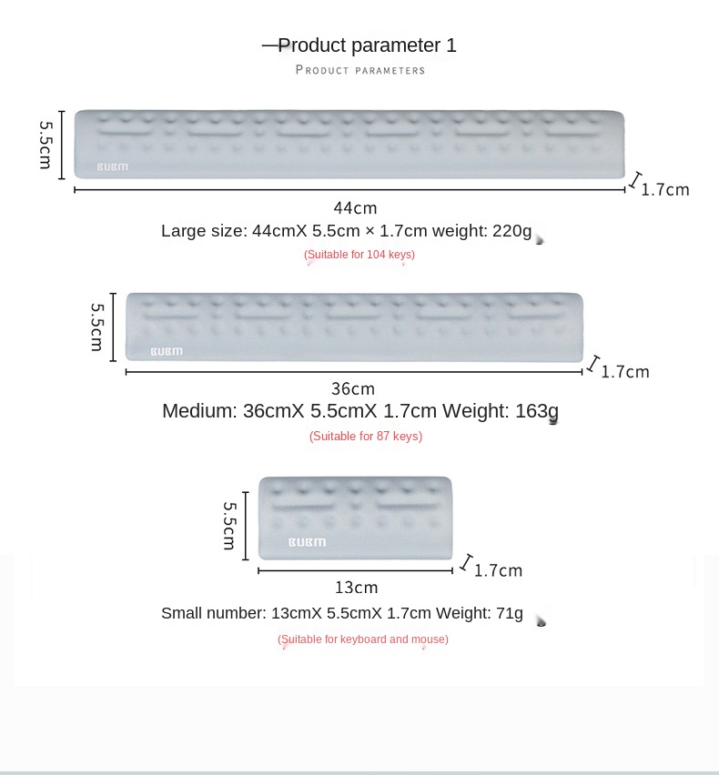 Padded Memory Foam Mouse Keyboard Wrist Rest Hand Wrist Support for