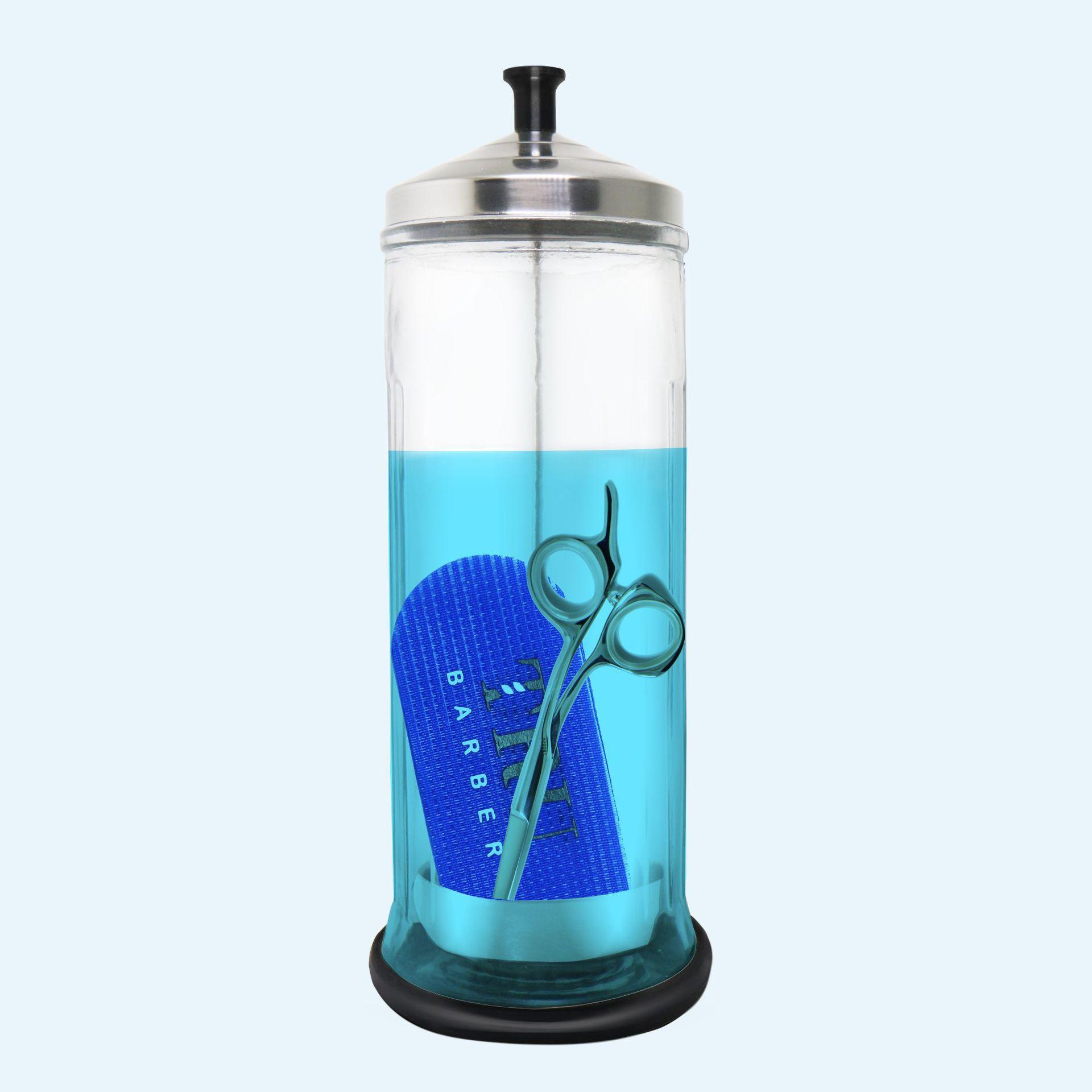 Sterilizing Disinfectant Jar Sanitizing Glass Germicide Jar for Barber