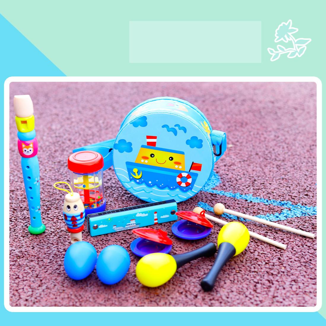 Plastic Kids Musical Instruments Baby Toddlers Music Percussion Set