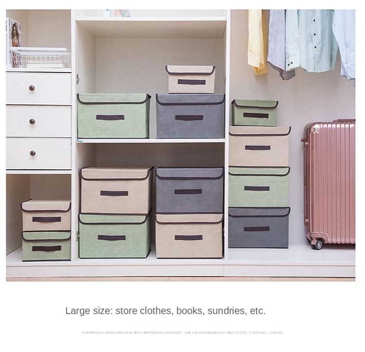 Faltbarer Vorratsbehälter mit Deckel, Stoff Dekorative Aufbewahrungsbox