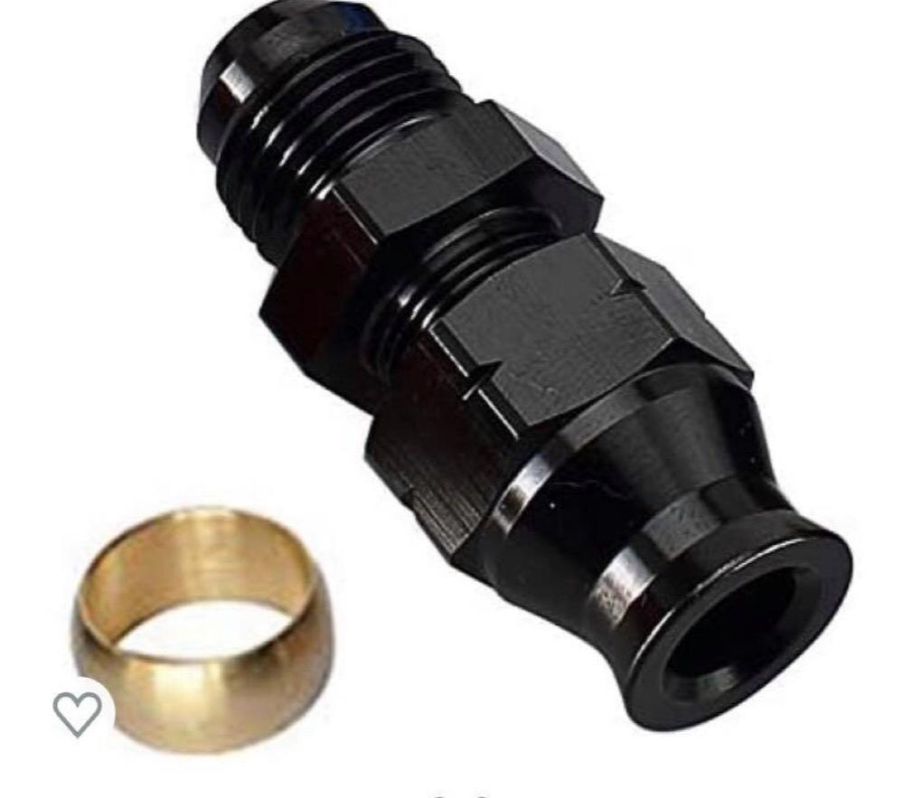 6 AN Straight Male to 5/16" 8mm Hardline Tube Compression Pipe Fitting