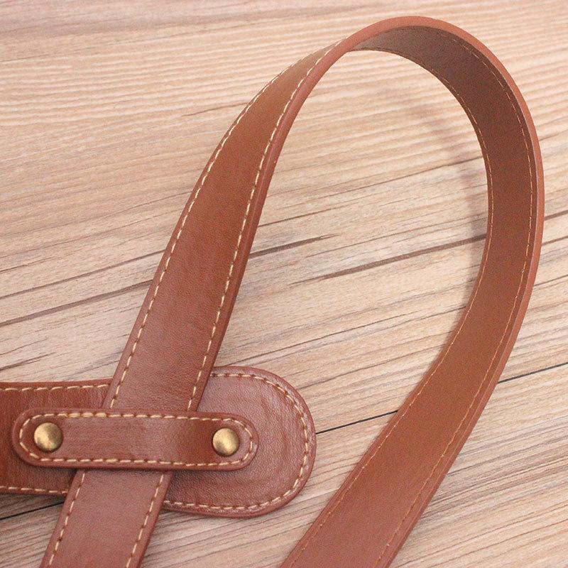 Outdoor Blanket Strap PU Leather Picnic Camping Motorcycle Bedroll Strap -  69x32.5cm