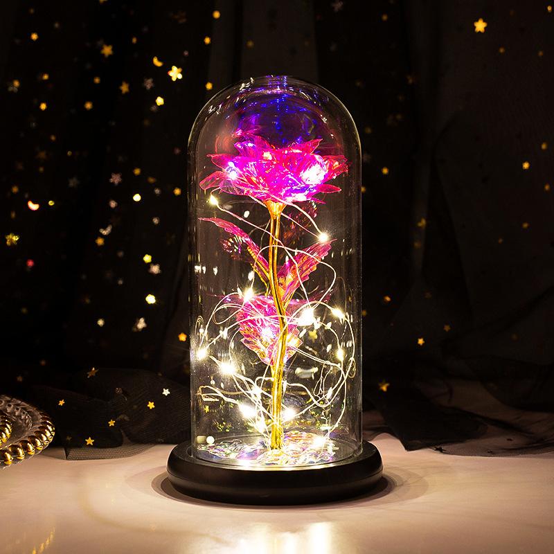 Rose Forever Flower with Dome, Artificial Flower, Light Up Fake Flower ...