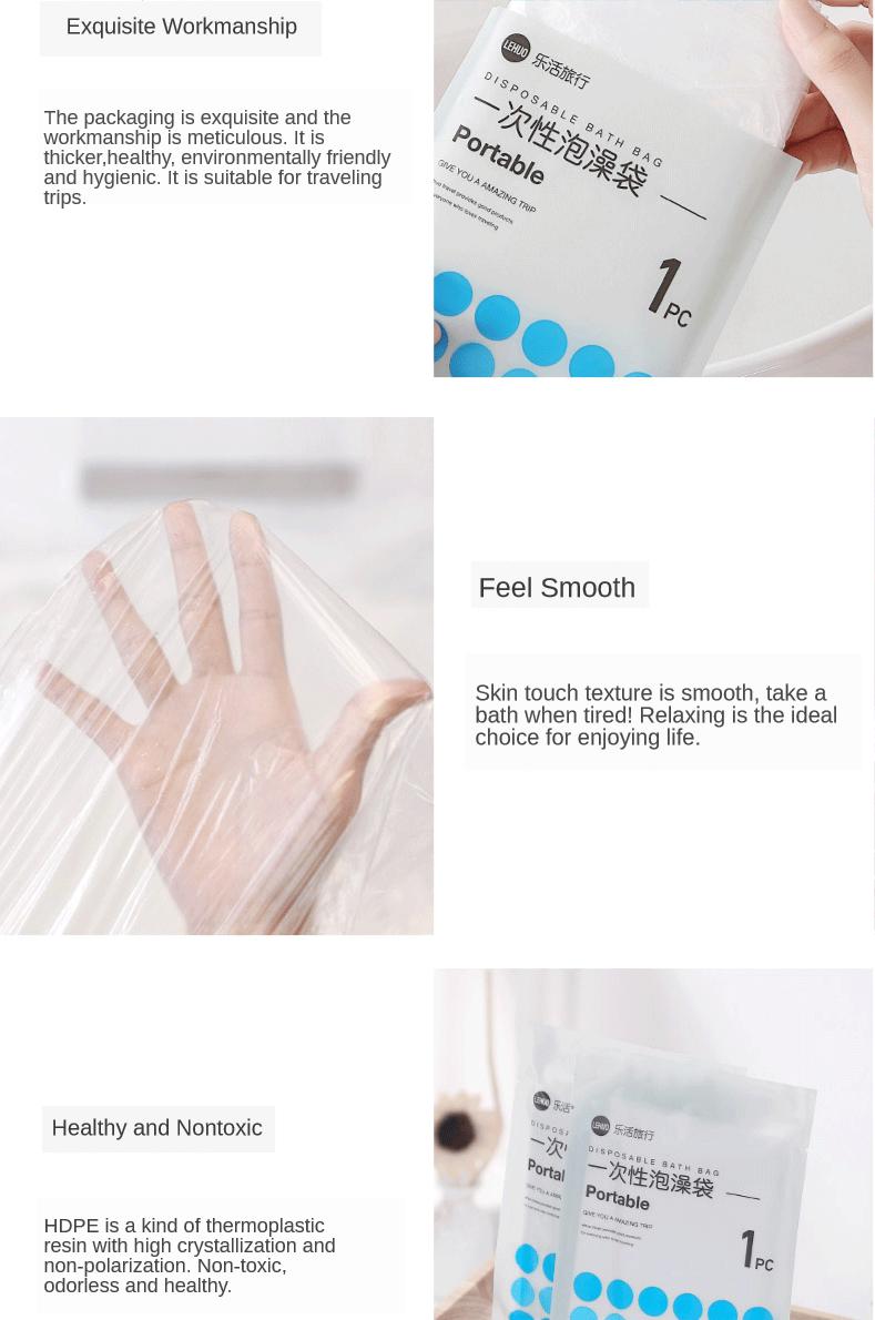 50pcs Large Disposable Bathtub Cover Bag Film Travel Spa ...