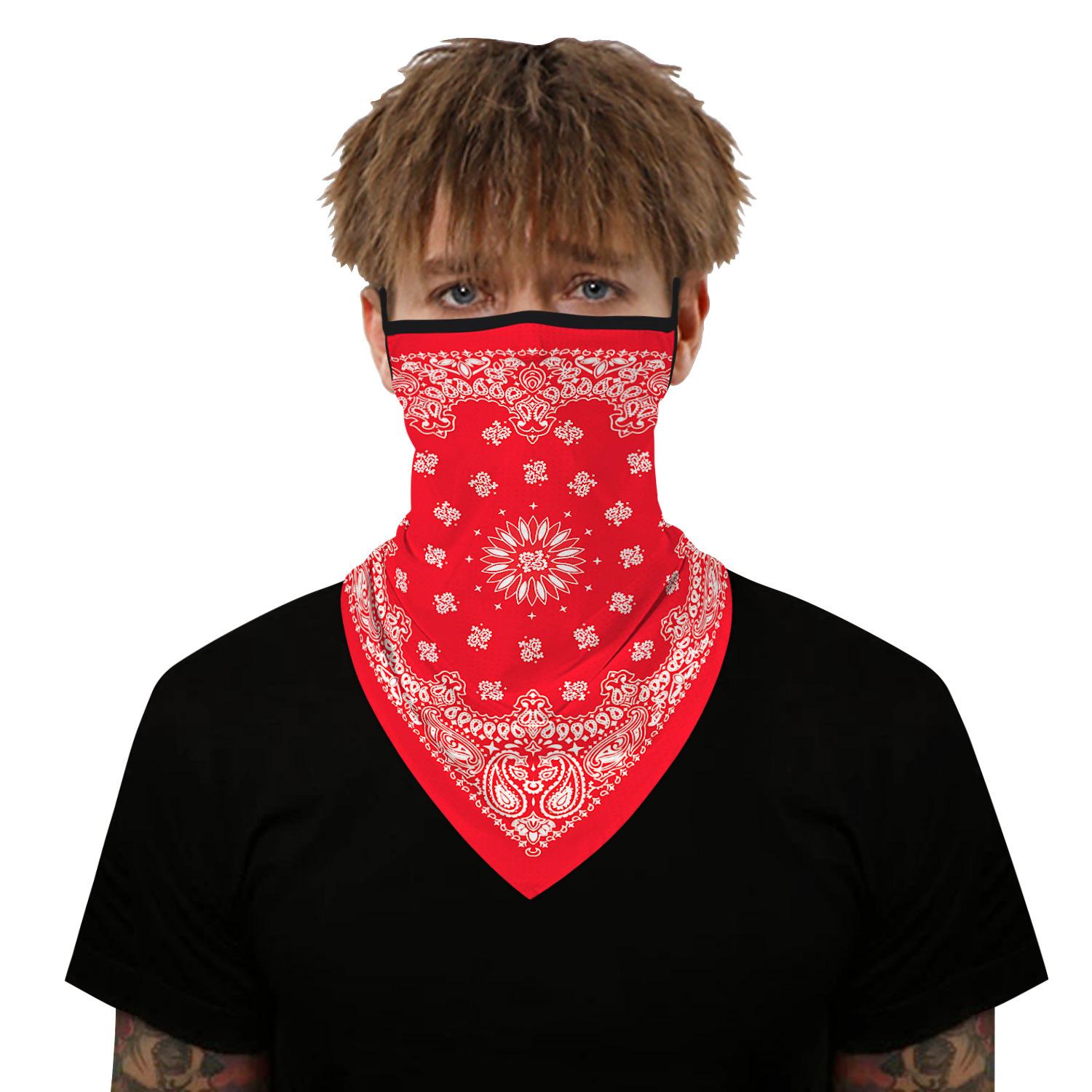 2 Pieces Men's Outdoor Sports Bandana Face Balaclava Neck Ear Hanging