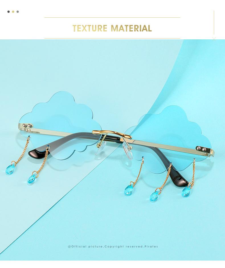Fashion Cloud Shaped Sunglasses Rimless Glasses Pendant  display picture 2