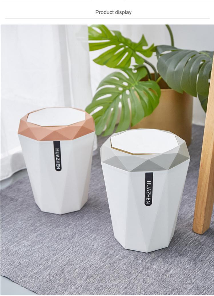 Büro Papierkorb Weiß Kunststoff Abfalleimer mit Deckel Mülleimer