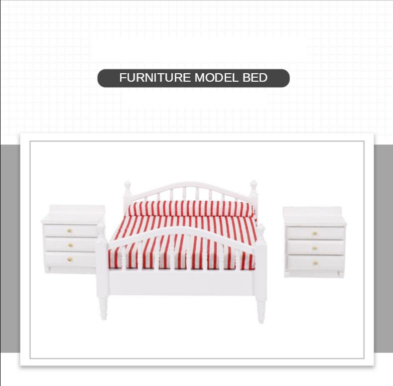 1:12 Puppenhaus Miniatur Mini Möbel Bett Neben Tischboden Teppich Stil