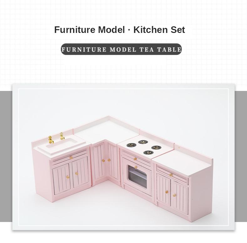 1:12 Küchenschrank Set Mini Puppenhaus Miniatur Küchenmöbel Dekoration
