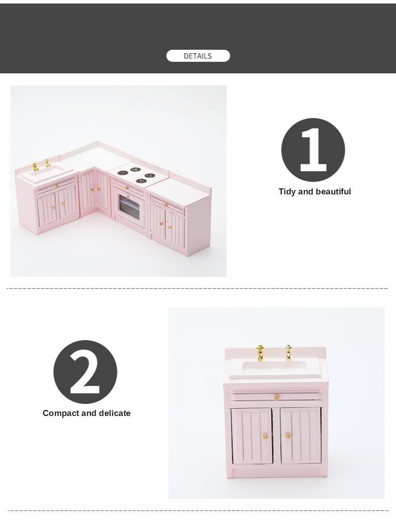 1:12 Küchenschrank Set Mini Puppenhaus Miniatur Küchenmöbel Dekoration