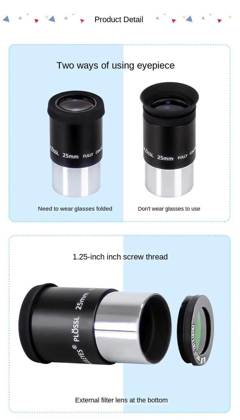 Gosky 1 63,5 cm 40 mm Plössl-Okular Gewinde für Standard 1,63,5 cm Astronomiefilter. Gosky 1 63,5 cm 40 mm Plössl-Okular Gewinde für Standard 1,63,5 cm Astronomiefilter.