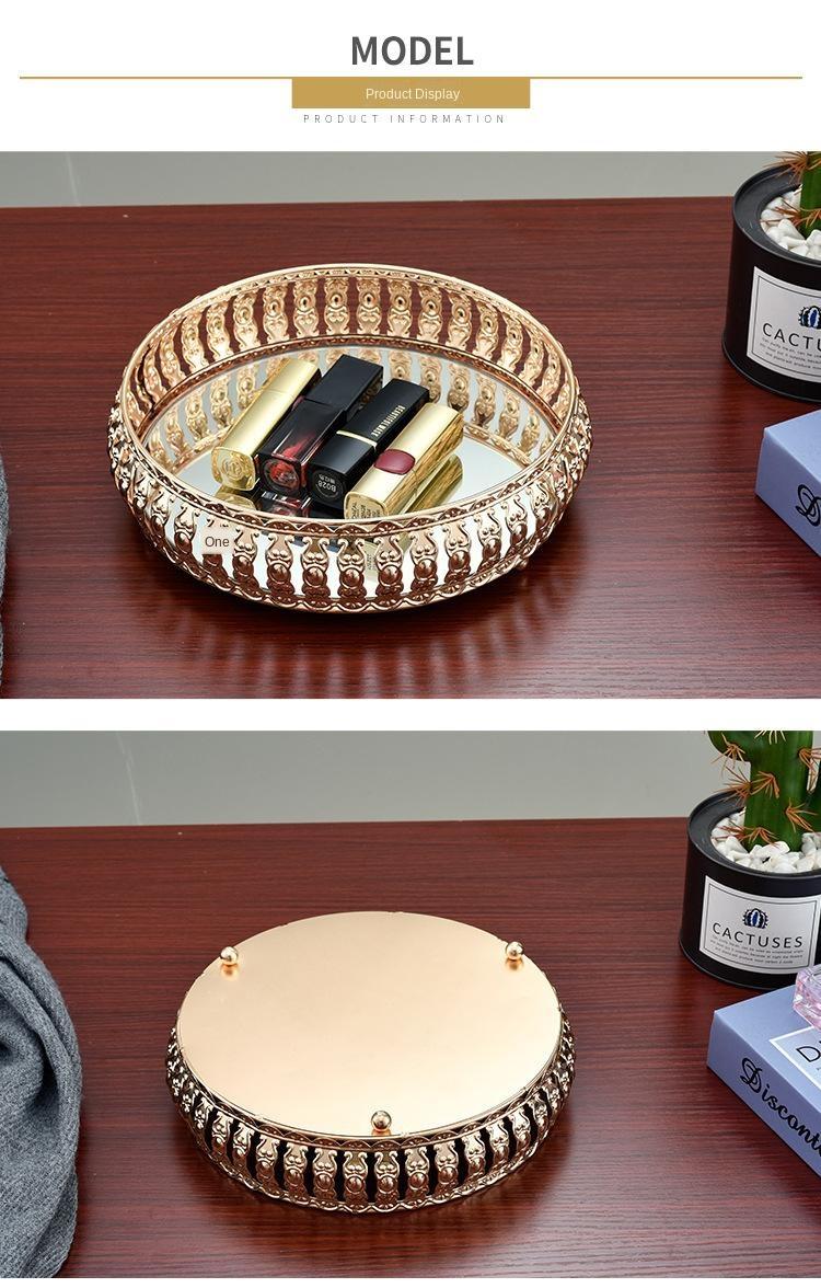 Gold Spiegel Tablett, dekorative Schmuck Parfüm Tabletts für Waschtisch