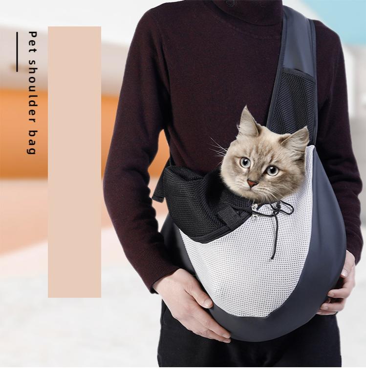 Pet Cat Carrier Travel Shoulder Bag Handfree Mesh Sling Backpack
