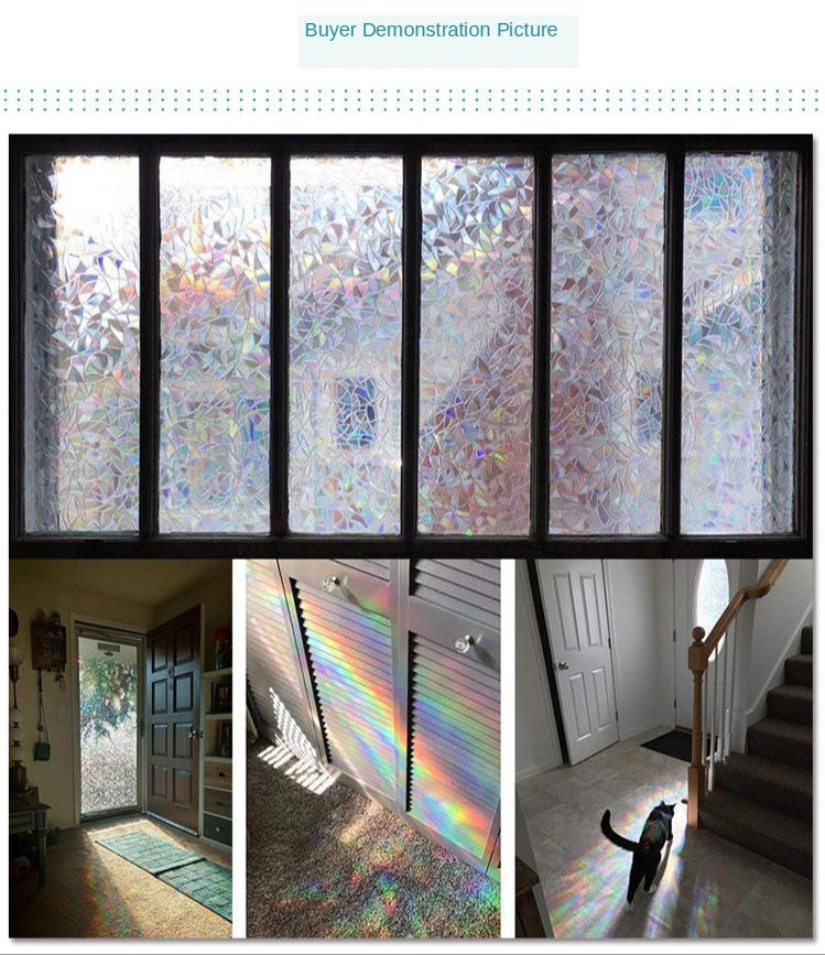 3D Regenbogen Folie Fensterfolie Anti UV Selbstklebend