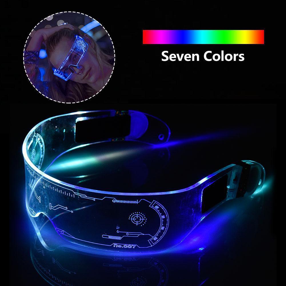 Cyberpunk Led Visor Glasses Luminous Clear Lenses Futuristic Electronic Light Up Ebay