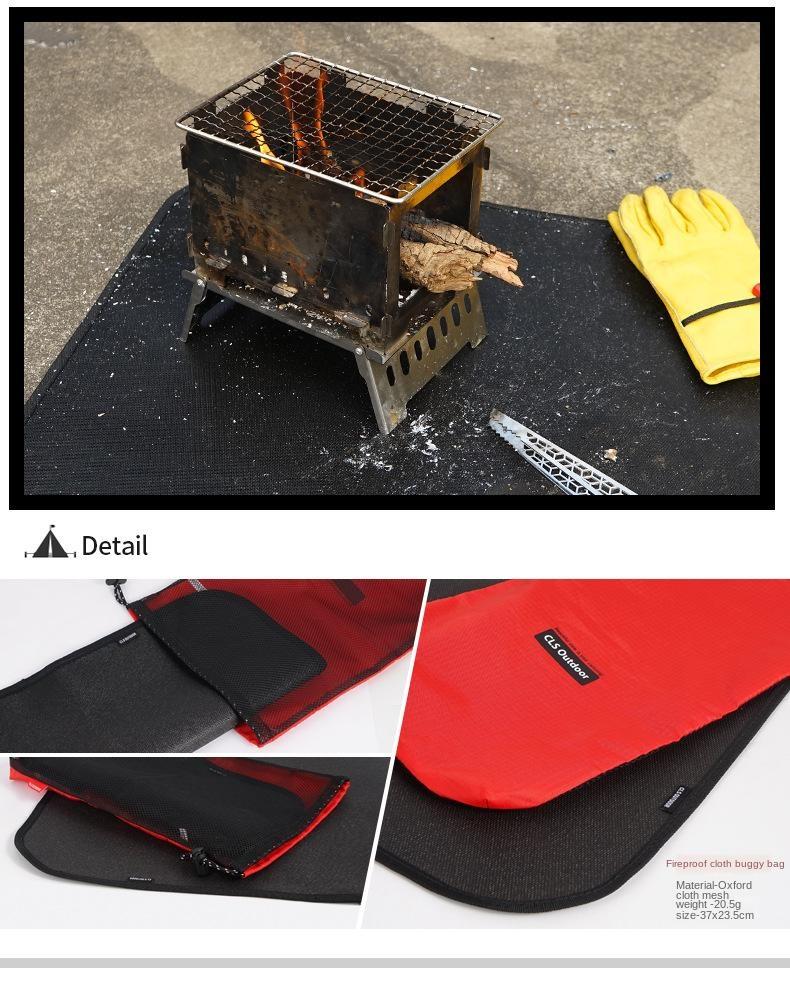 BBQ Splatter Floor Mat Barbaque Fireproof Heat Resistant Protective Gas